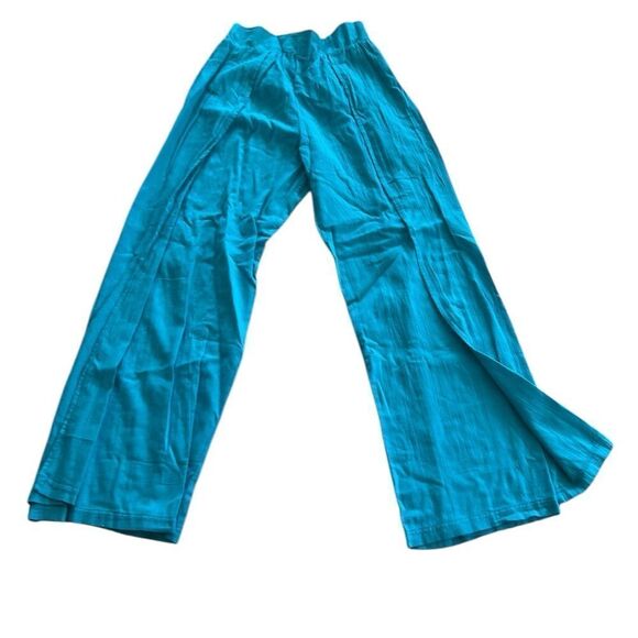 Becca Women's Gauzy Smocked Waist Pants, Swim coverup, Turquoise , Small, NWT - Picture 1 of 13